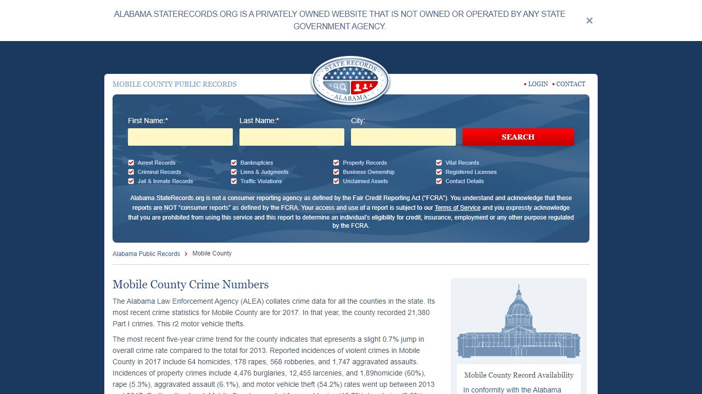 Mobile County Arrest, Court, and Public Records | StateRecords.org